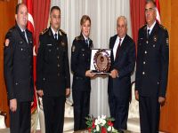 Başbakan Özkan Yorgancıoğlu, Polis Genel Müdürü Vekili Pervin Gürler ve beraberindeki heyeti kabul etti.