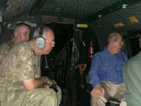 Tatar, yangın bölgesinde helikopterle keşif uçuşu yaptı!