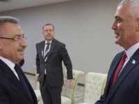 TC Cumhurbaşkanı Yardımcısı Oktay, Ekonomi ve Enerji Bakanı Olgun Amcaoğlu'nu kabul etti