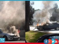 İki farklı araç, iki farklı yerde yandı!