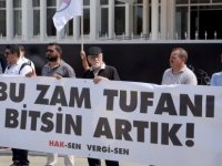 Hak-Sen ve Vergi-Sen Başbakanlık önünde protesto eylemi yaptı