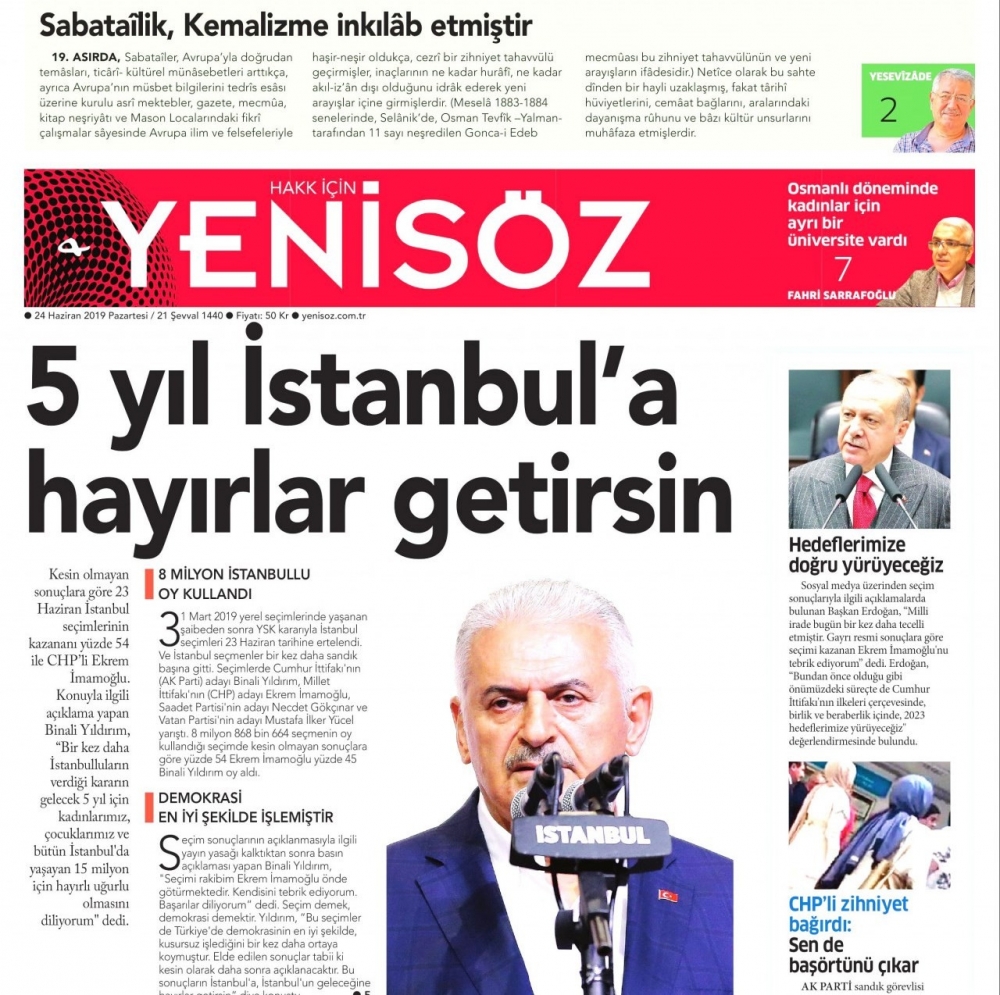 İktidar gazeteleri İmamoğlu'nun zaferini nasıl gördü? galerisi resim 6