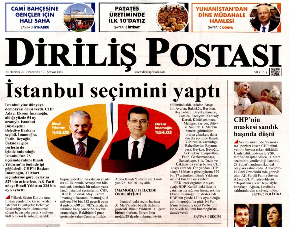 İktidar gazeteleri İmamoğlu'nun zaferini nasıl gördü? galerisi resim 7