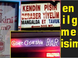 birbirinden ilginç mekan isimleri