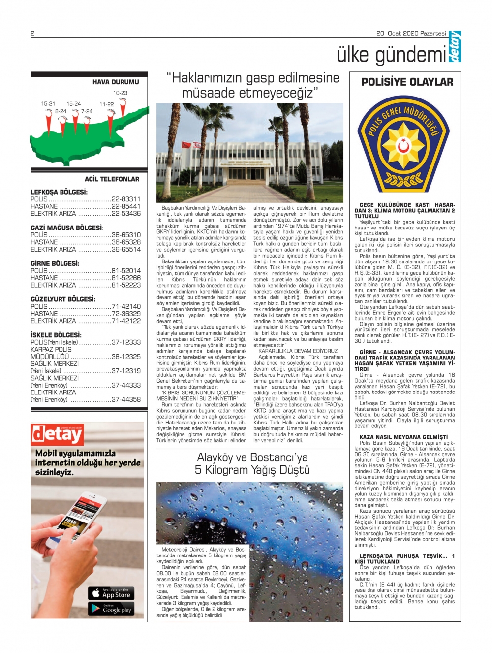 Detay Gazetes 20 Ocak 2020'de ne yazdı? galerisi resim 1