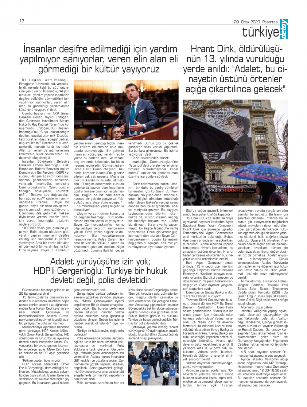 Detay Gazetes 20 Ocak 2020'de ne yazdı? galerisi resim 10