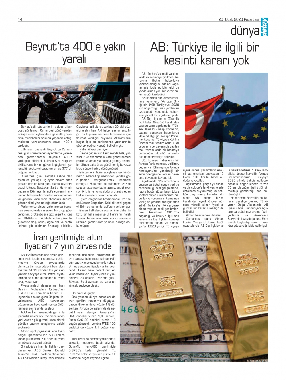 Detay Gazetes 20 Ocak 2020'de ne yazdı? galerisi resim 12