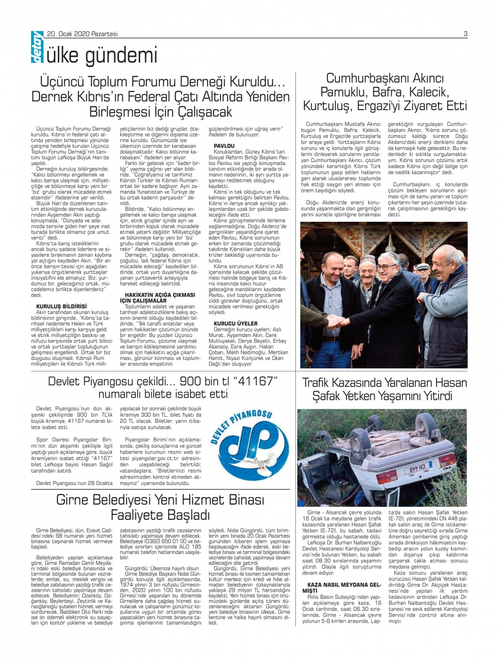 Detay Gazetes 20 Ocak 2020'de ne yazdı? galerisi resim 2