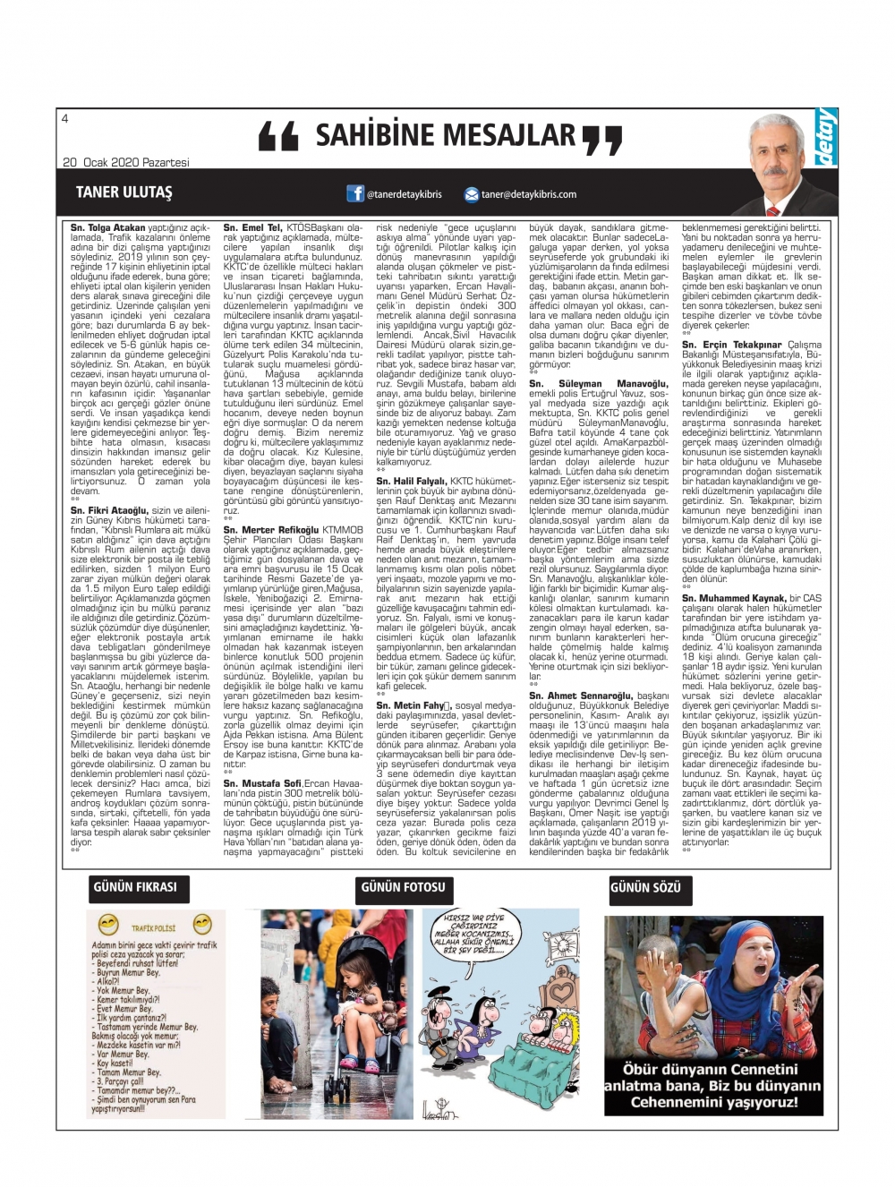 Detay Gazetes 20 Ocak 2020'de ne yazdı? galerisi resim 3
