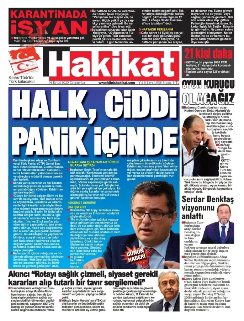 KKTC'de bugün gazeteler ne yazdı? 16 Eylül 2020 Çarşamba galerisi resim 4