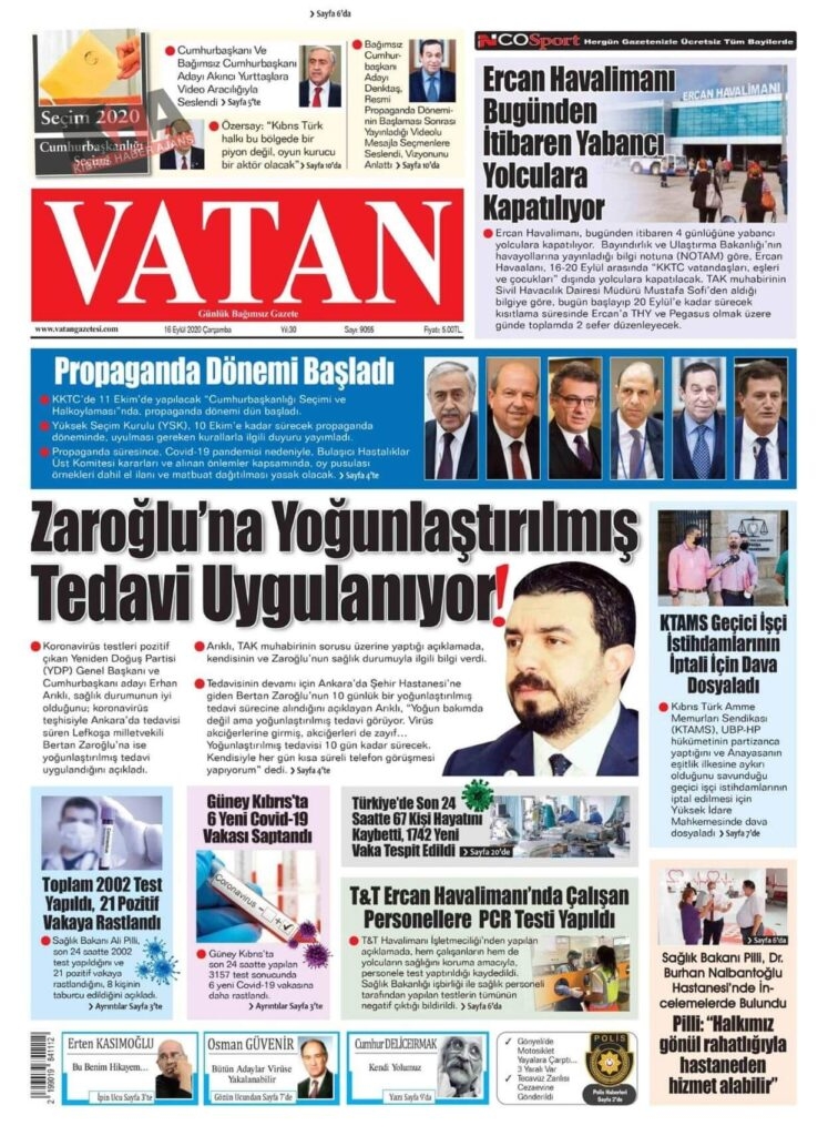 KKTC'de bugün gazeteler ne yazdı? 16 Eylül 2020 Çarşamba galerisi resim 5