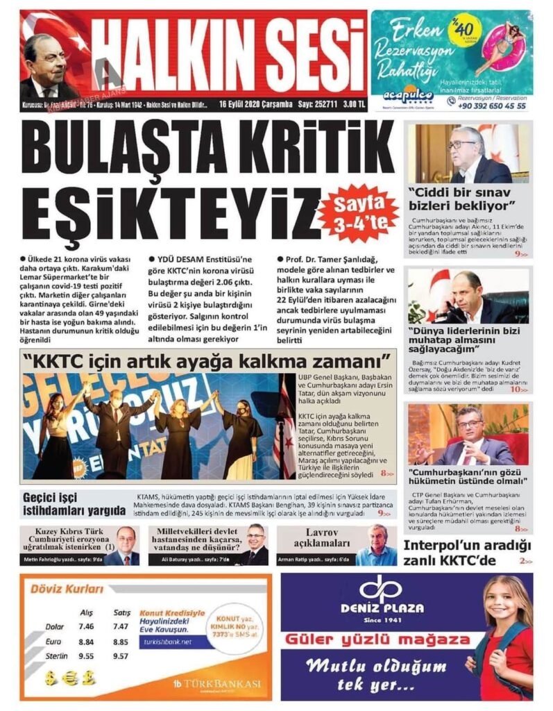 KKTC'de bugün gazeteler ne yazdı? 16 Eylül 2020 Çarşamba galerisi resim 6