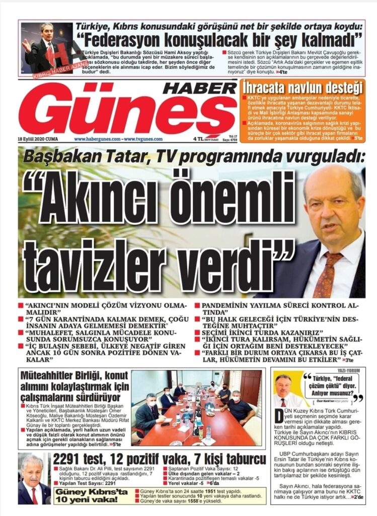 KKTC'de bugün gazeteler ne yazdı? 18 Eylül 2020 Cuma galerisi resim 11