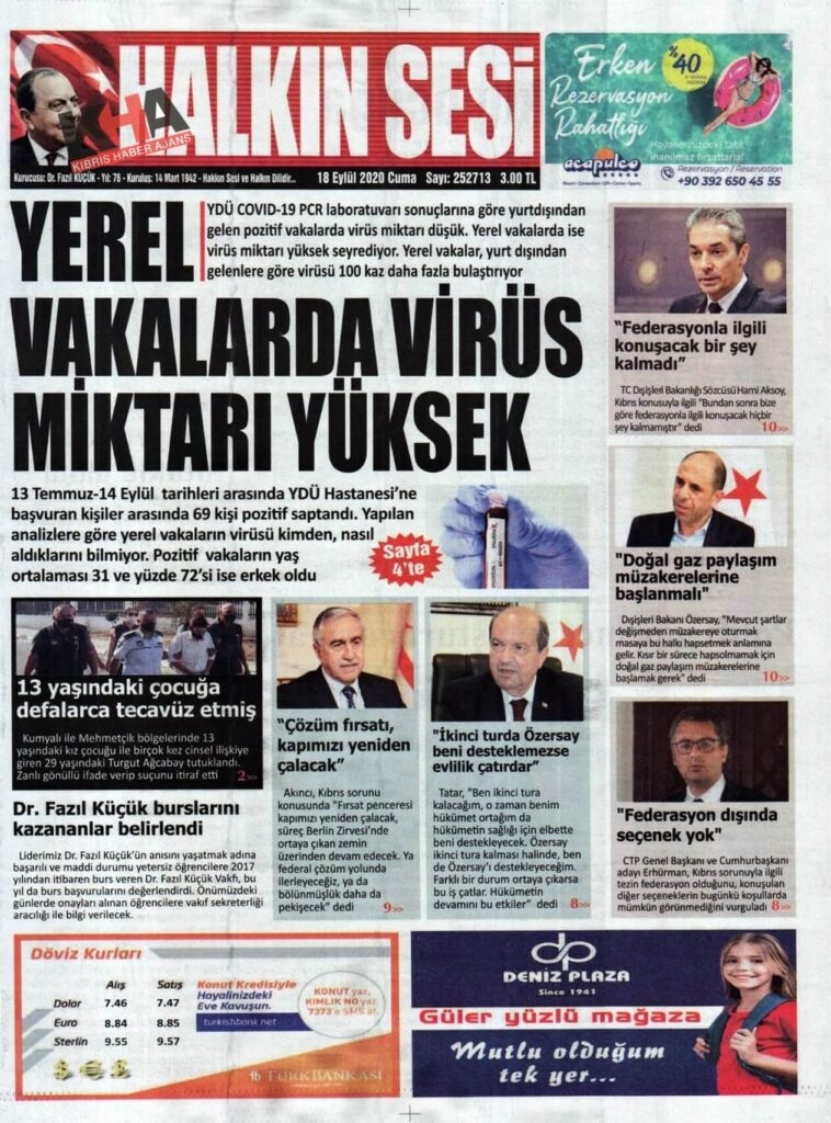 KKTC'de bugün gazeteler ne yazdı? 18 Eylül 2020 Cuma galerisi resim 13