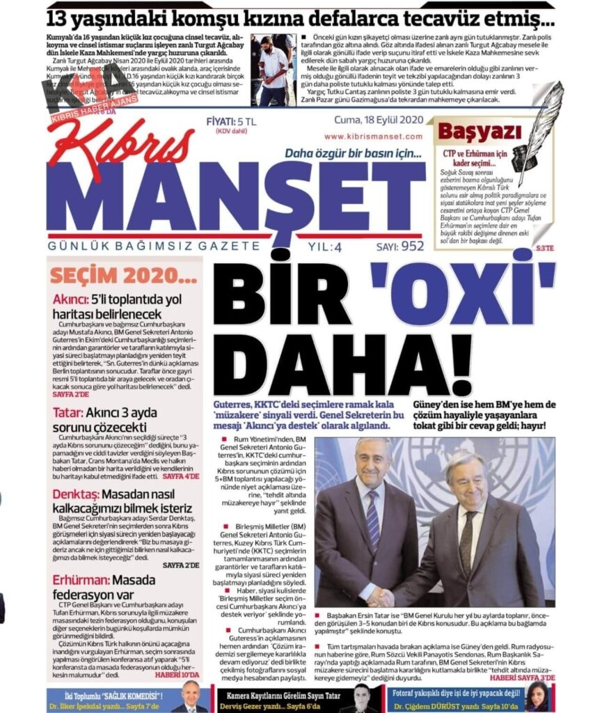 KKTC'de bugün gazeteler ne yazdı? 18 Eylül 2020 Cuma galerisi resim 8