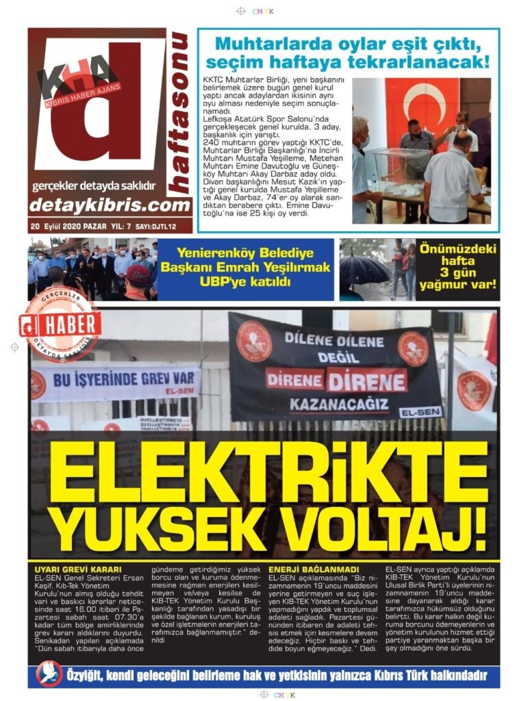 KKTC'de gazeteler ne yazdı? 20 Eylül 2020 Pazar galerisi resim 1