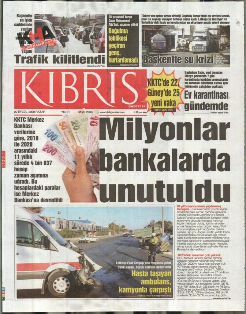KKTC'de gazeteler ne yazdı? 20 Eylül 2020 Pazar galerisi resim 5