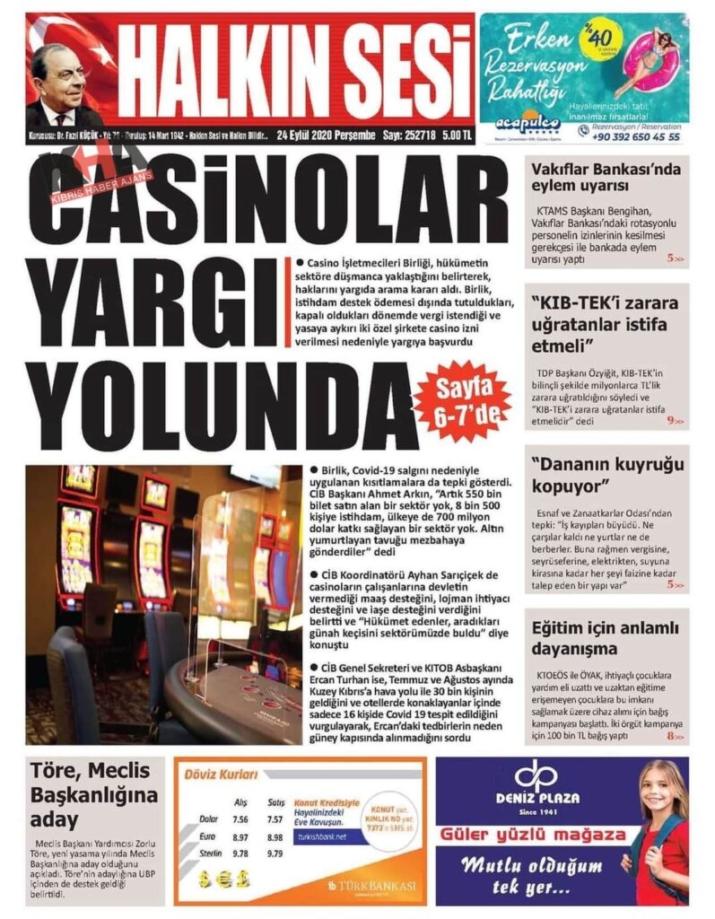 KKTC'de Gazeteler bugün ne yazdı? 24 Eylül 2020 Perşembe galerisi resim 12