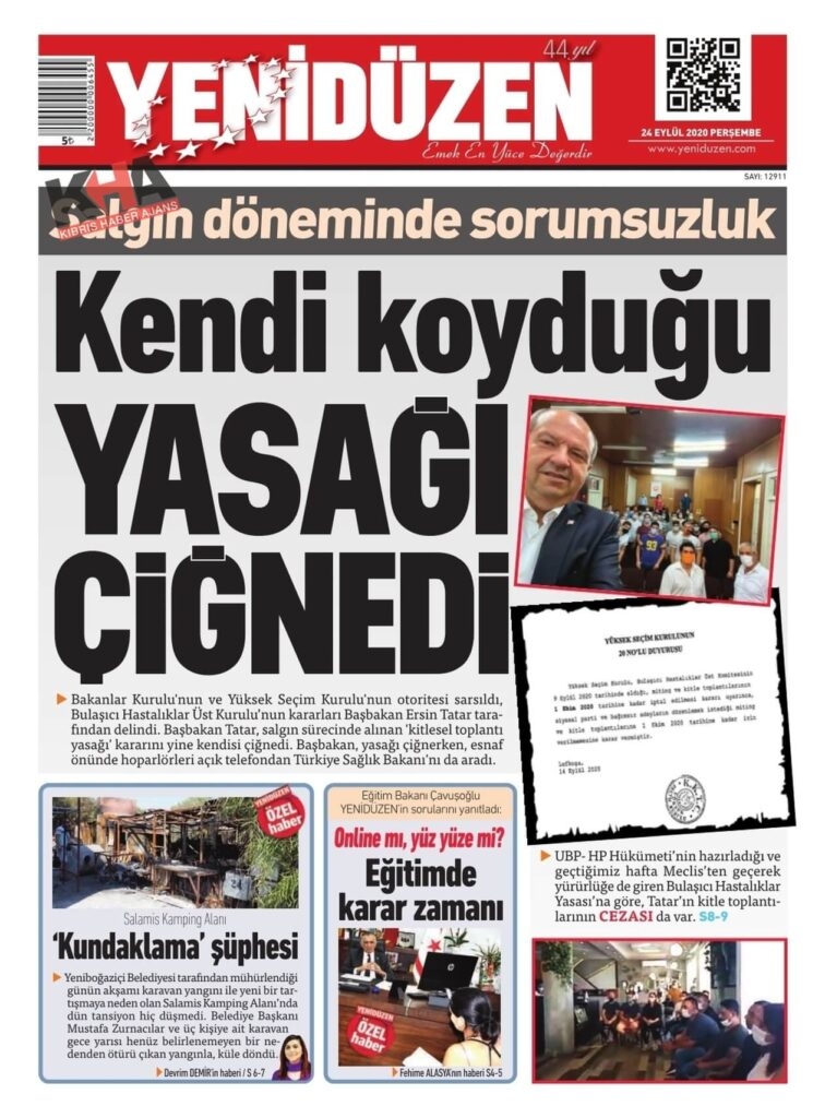 KKTC'de Gazeteler bugün ne yazdı? 24 Eylül 2020 Perşembe galerisi resim 3