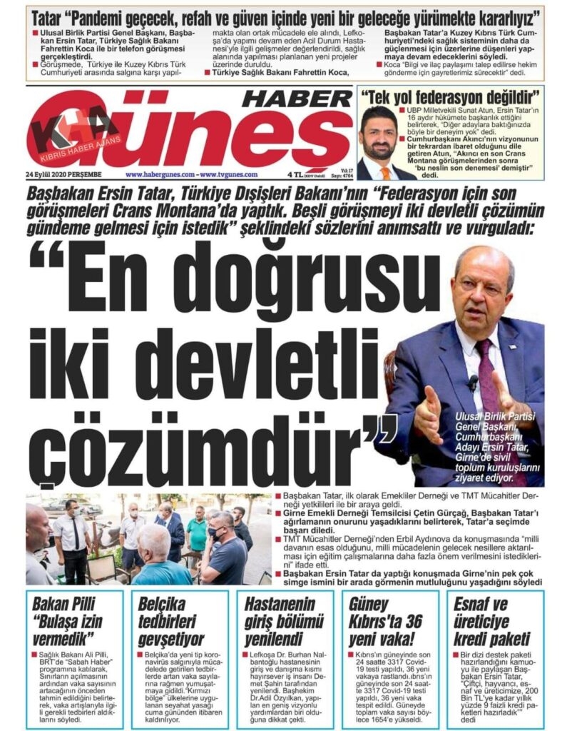 KKTC'de Gazeteler bugün ne yazdı? 24 Eylül 2020 Perşembe galerisi resim 7