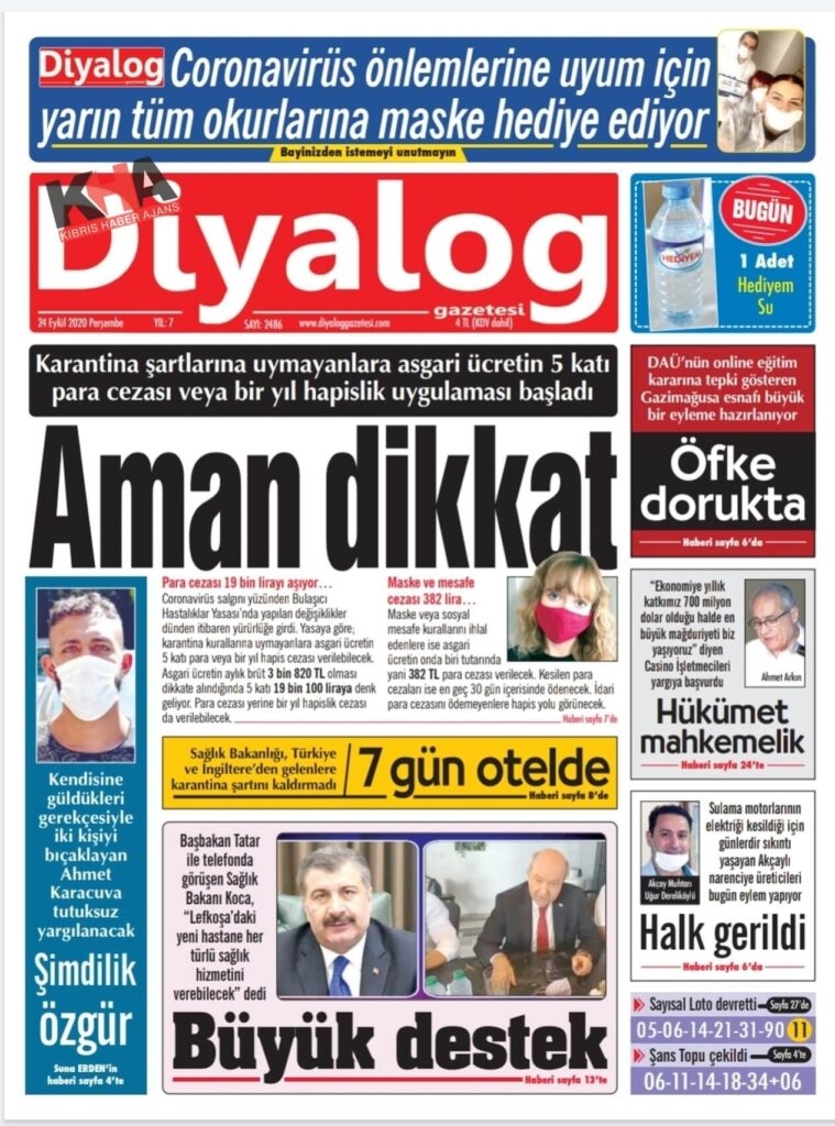 KKTC'de Gazeteler bugün ne yazdı? 24 Eylül 2020 Perşembe galerisi resim 9