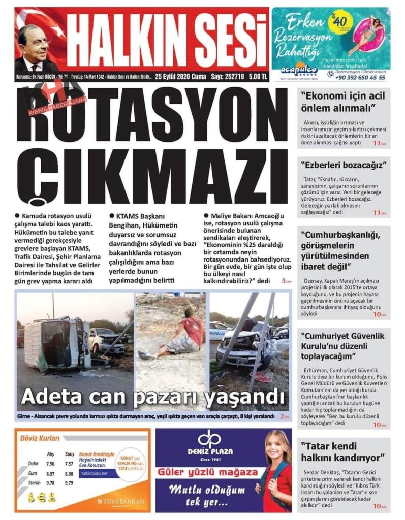 KKTC'de gazeteler bugün ne yazdı? 25 Eylül 2020 cuma galerisi resim 11