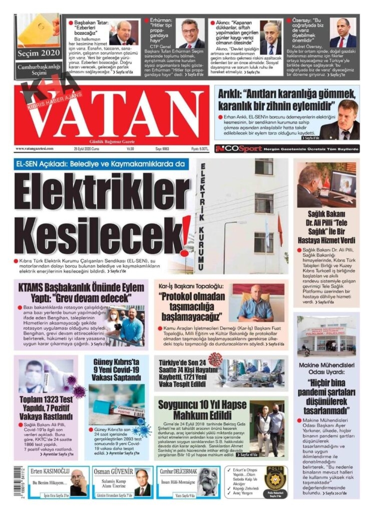KKTC'de gazeteler bugün ne yazdı? 25 Eylül 2020 cuma galerisi resim 15