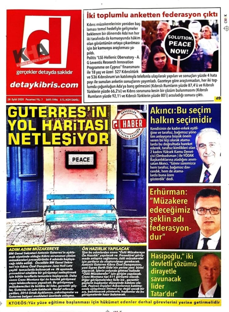 KKTC'de Gazeteler bugün ne yazdı? 28 Eylül 2020 Pazartesi galerisi resim 1