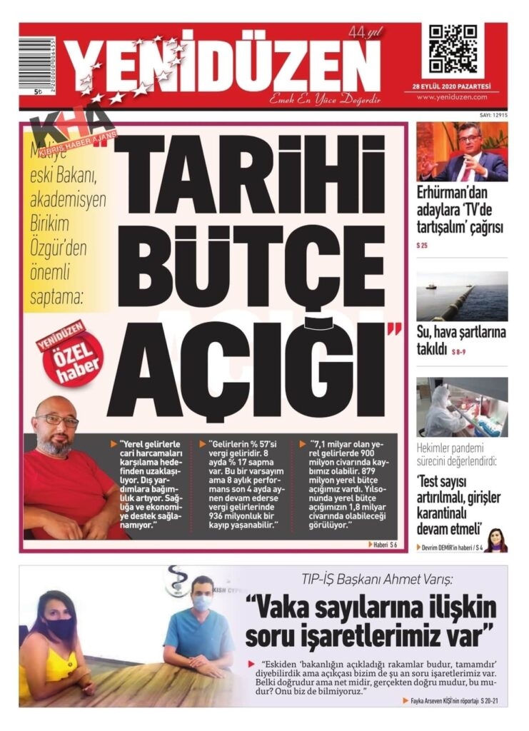 KKTC'de Gazeteler bugün ne yazdı? 28 Eylül 2020 Pazartesi galerisi resim 10