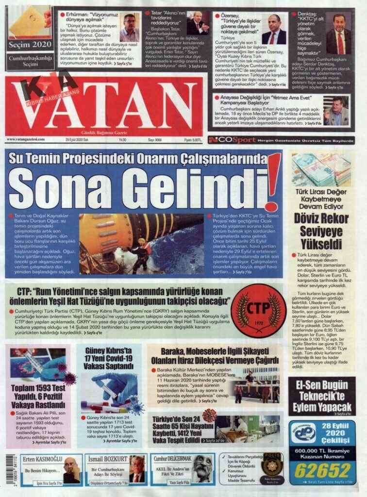 KKTC'de gazeteler bugün ne yazdı? 29 Eylül 2020 Salı galerisi resim 10