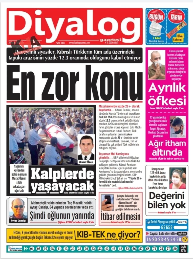 KKTC'de gazeteler bugün ne yazdı? 29 Eylül 2020 Salı galerisi resim 2