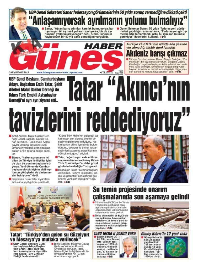 KKTC'de gazeteler bugün ne yazdı? 29 Eylül 2020 Salı galerisi resim 3