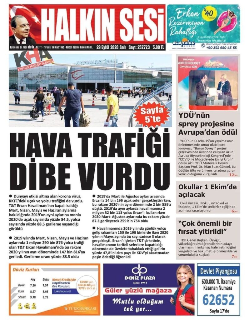 KKTC'de gazeteler bugün ne yazdı? 29 Eylül 2020 Salı galerisi resim 5