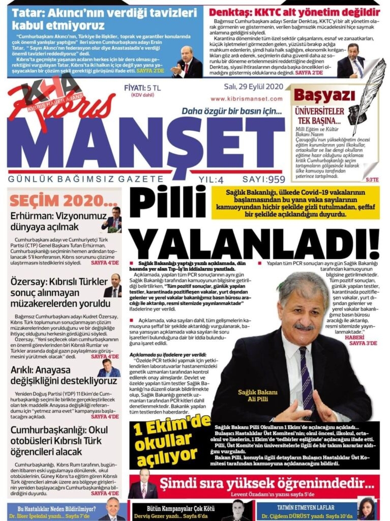 KKTC'de gazeteler bugün ne yazdı? 29 Eylül 2020 Salı galerisi resim 8