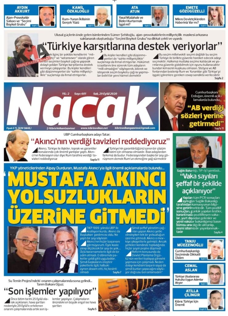 KKTC'de gazeteler bugün ne yazdı? 29 Eylül 2020 Salı galerisi resim 9