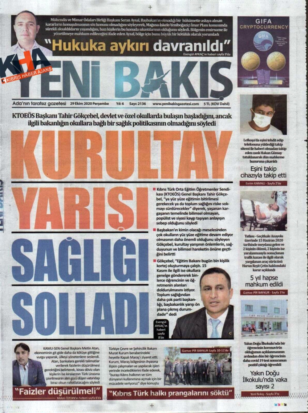 KKTC'de Gazeteler bugün ne yazdı? 29 Ekim 2020 galerisi resim 12