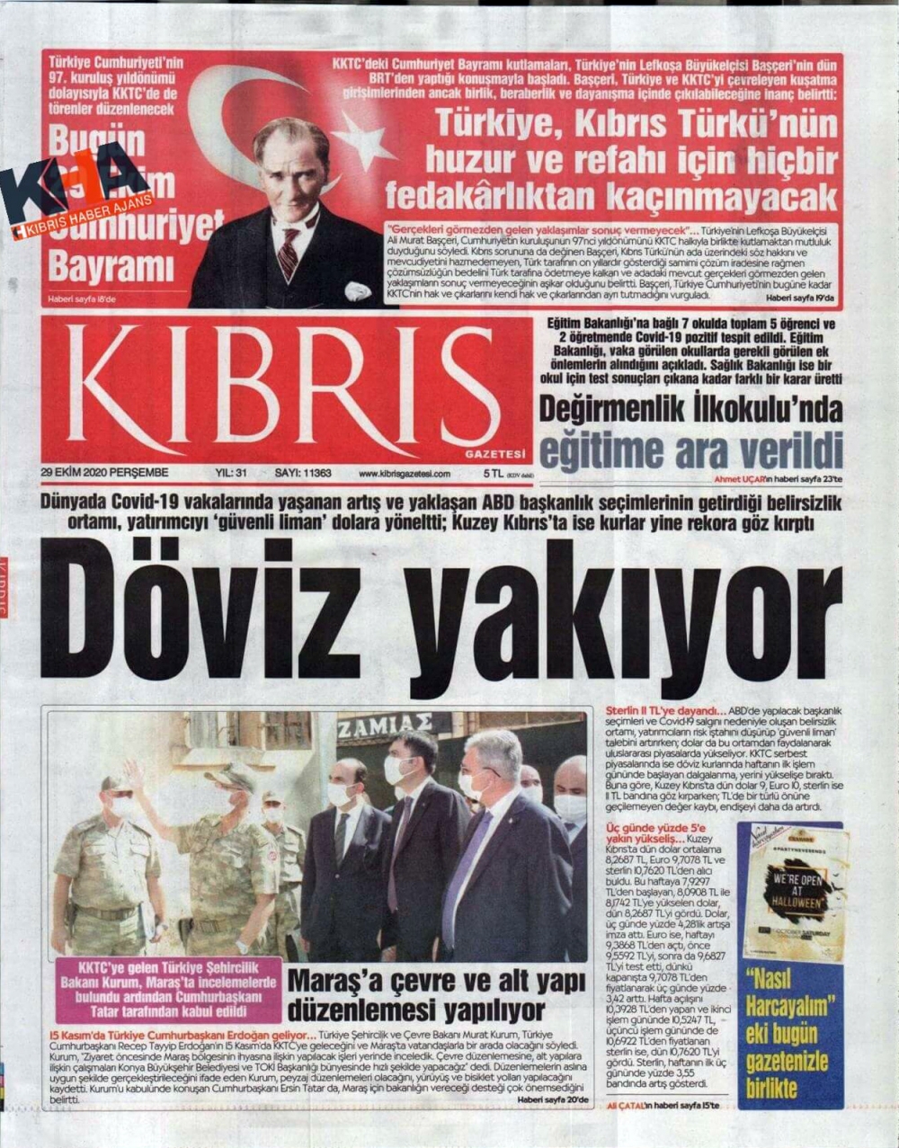 KKTC'de Gazeteler bugün ne yazdı? 29 Ekim 2020 galerisi resim 3
