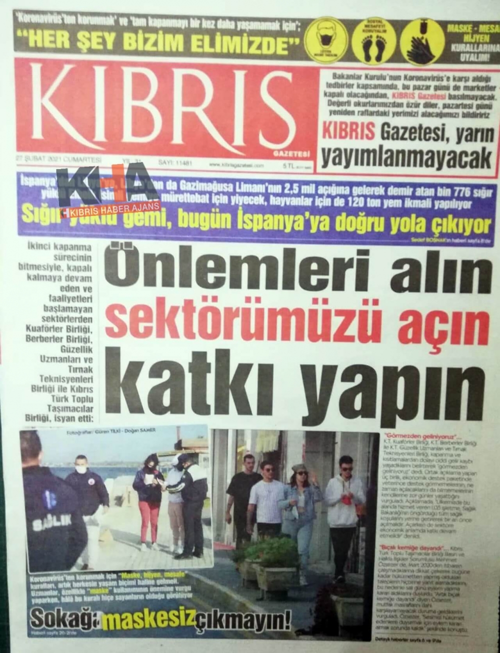 KKTC'de Bugün Gazeteler Ne Manşet Attı? (27 Şubat 2021) galerisi resim 4