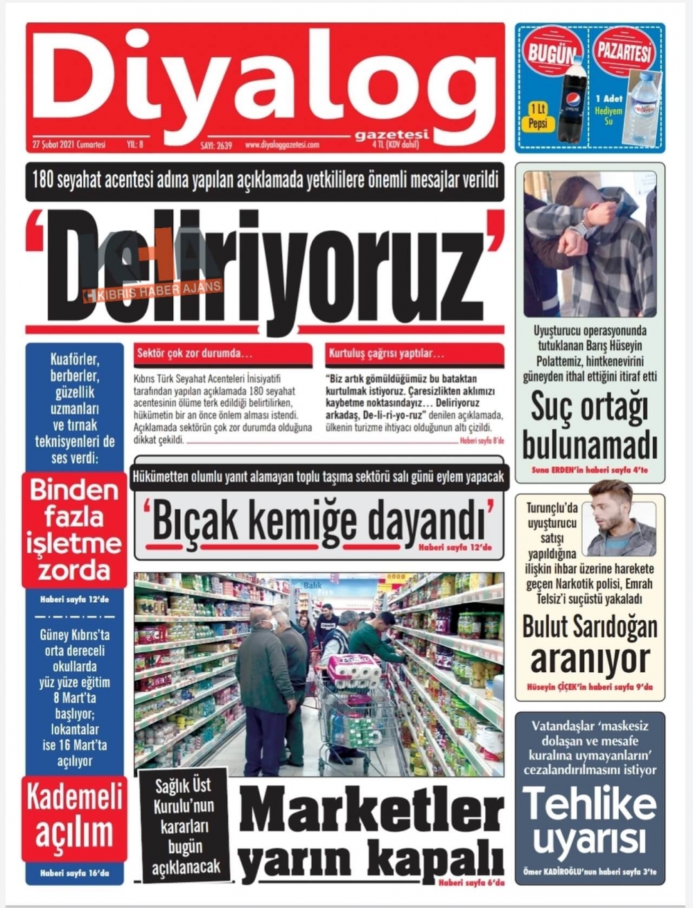 KKTC'de Bugün Gazeteler Ne Manşet Attı? (27 Şubat 2021) galerisi resim 5