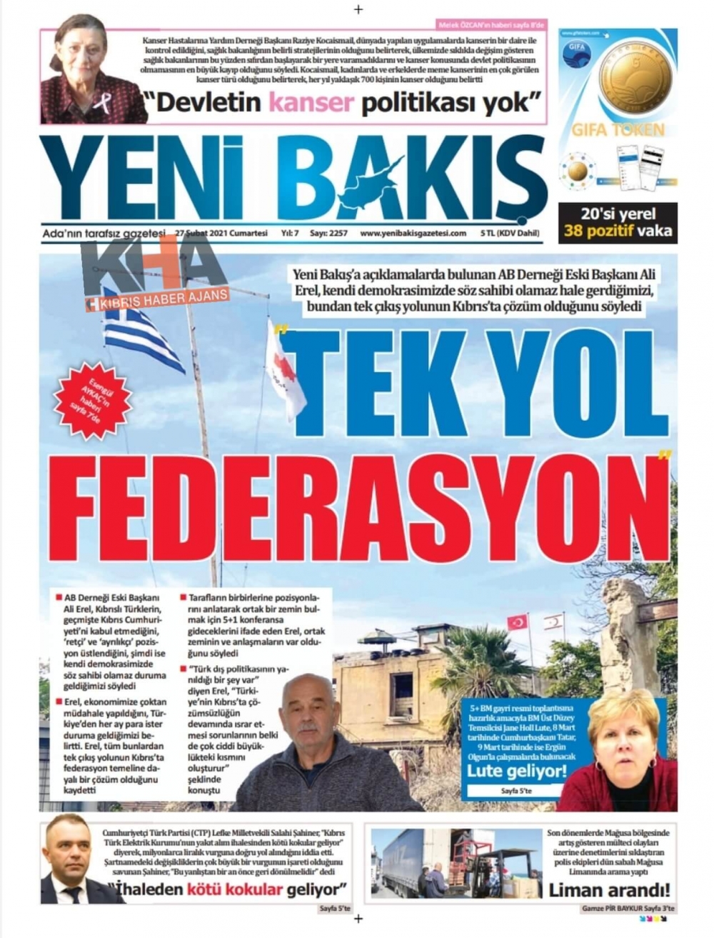KKTC'de Bugün Gazeteler Ne Manşet Attı? (27 Şubat 2021) galerisi resim 9