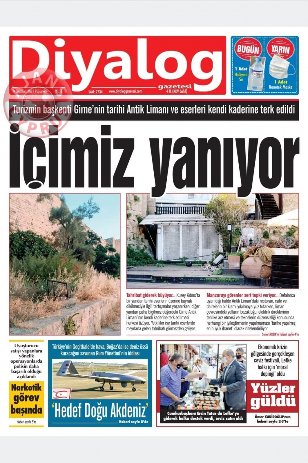 KKTC'de Gazeteler Bugün Ne Manşet Attı? (14 Haziran 2021) galerisi resim 12