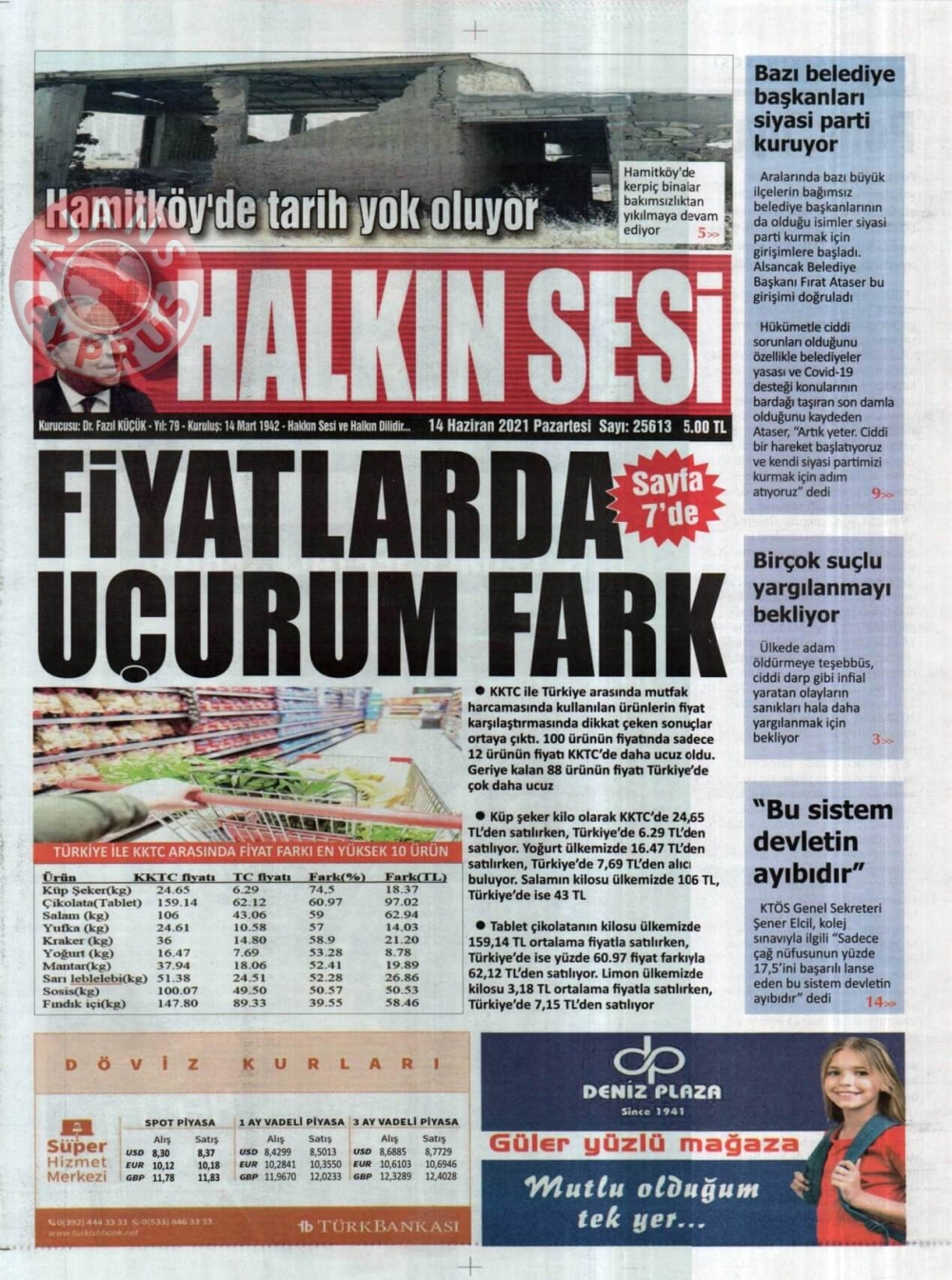 KKTC'de Gazeteler Bugün Ne Manşet Attı? (14 Haziran 2021) galerisi resim 5