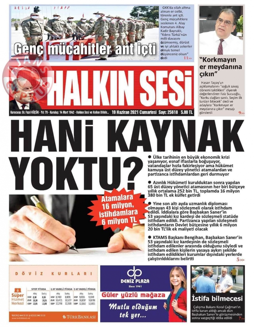 KKTC'de Gazeteler Bugün Ne Manşet Attı? (19 Haziran 2021) galerisi resim 9