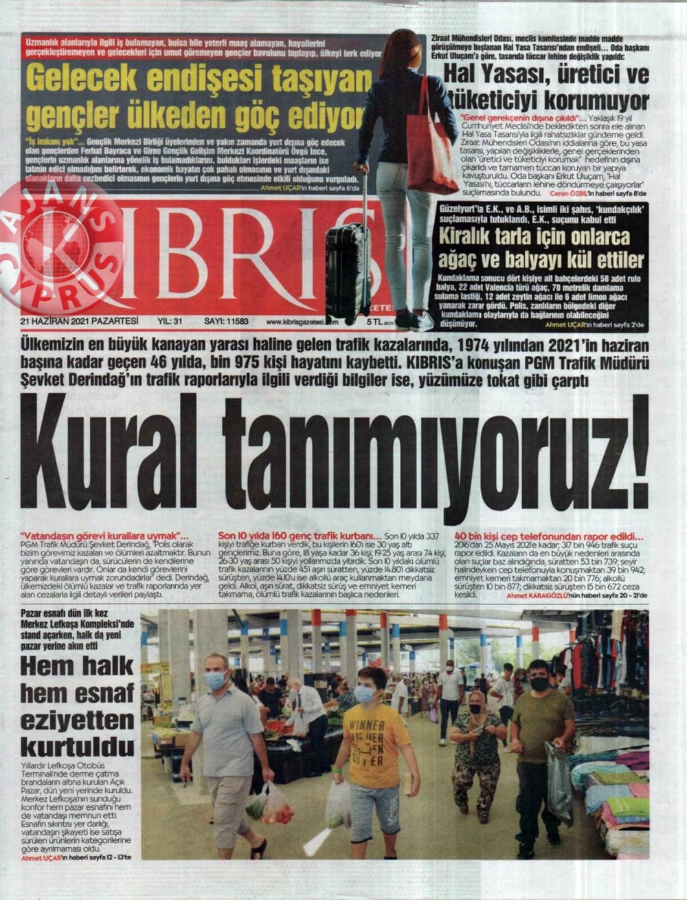 KKTC'de Gazeteler Bugün Ne Manşet Attı? (21 Haziran 2021) galerisi resim 12