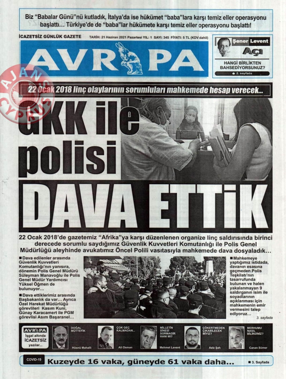 KKTC'de Gazeteler Bugün Ne Manşet Attı? (21 Haziran 2021) galerisi resim 3