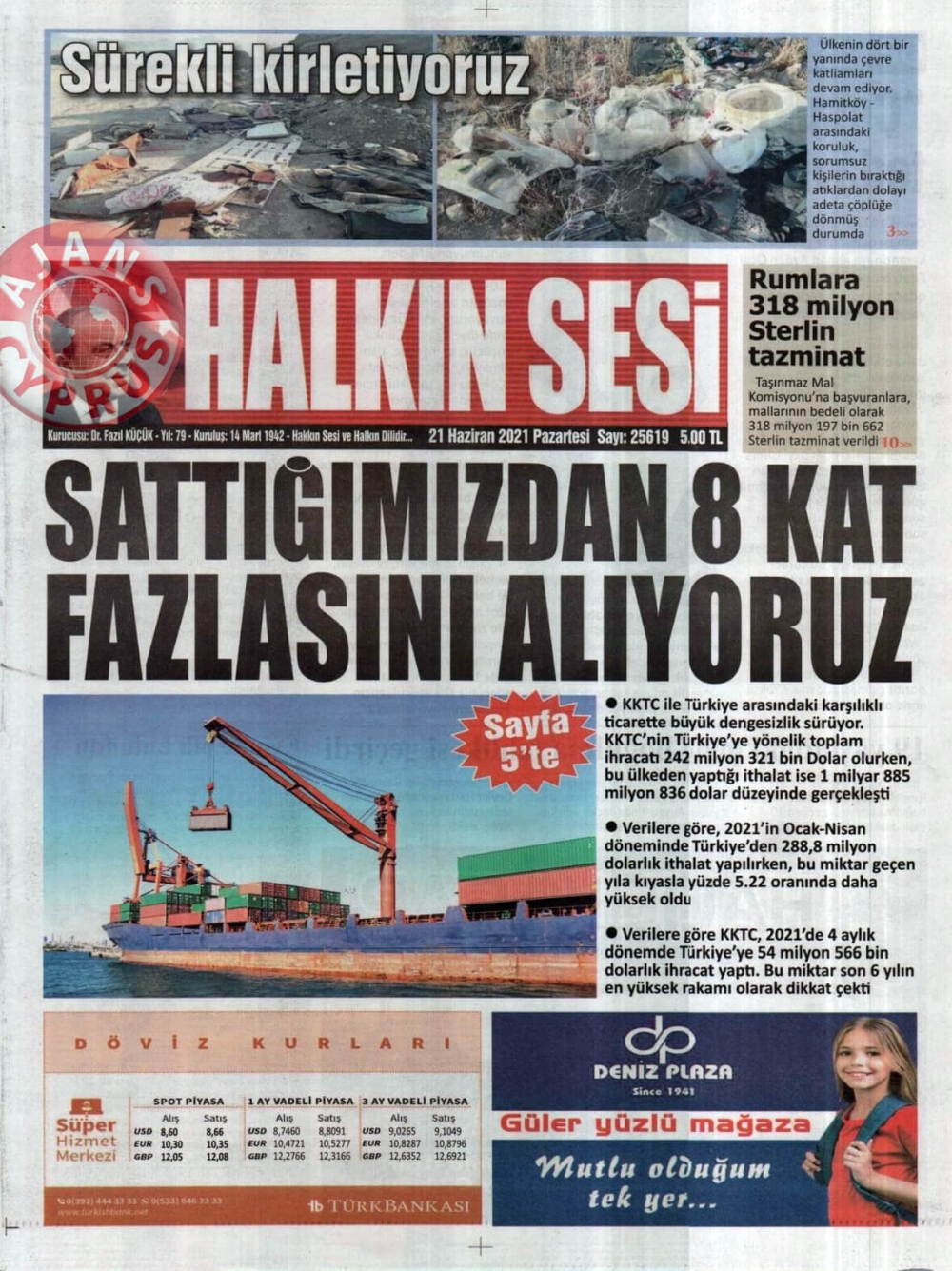 KKTC'de Gazeteler Bugün Ne Manşet Attı? (21 Haziran 2021) galerisi resim 4