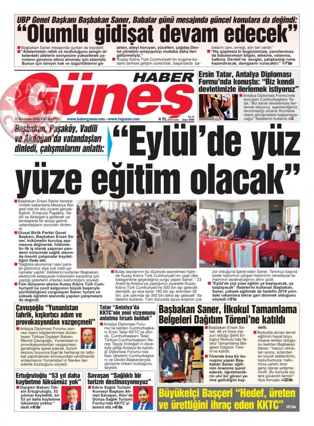 KKTC'de Gazeteler Bugün Ne Manşet Attı? (21 Haziran 2021) galerisi resim 9