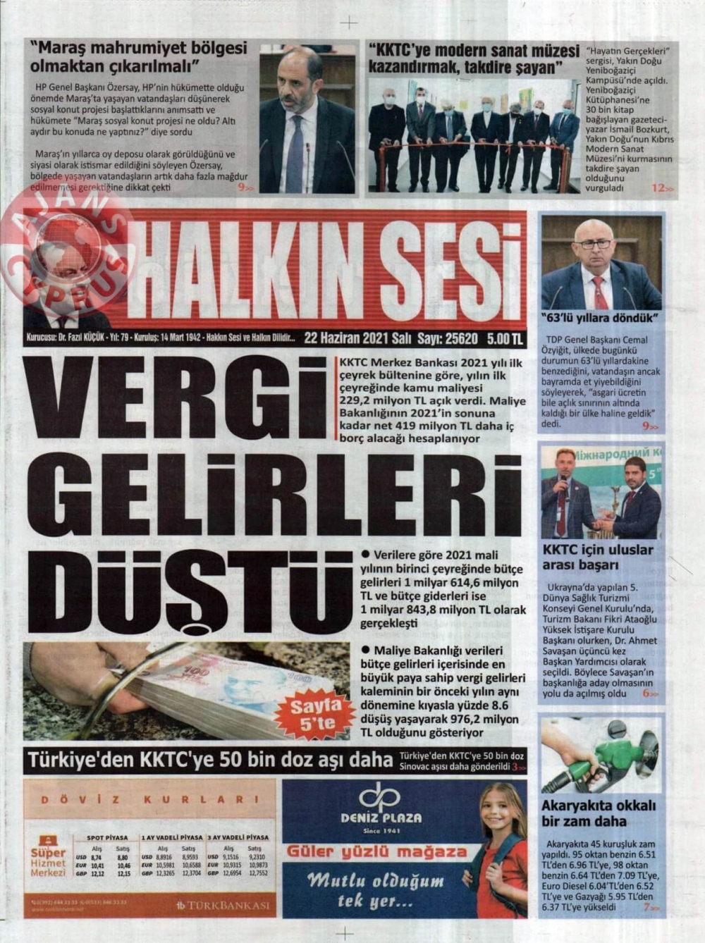 KKTC'de Gazeteler Bugün Ne Manşet Attı? (22 Haziran 2021) galerisi resim 1