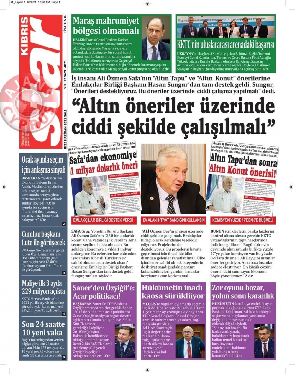 KKTC'de Gazeteler Bugün Ne Manşet Attı? (22 Haziran 2021) galerisi resim 11