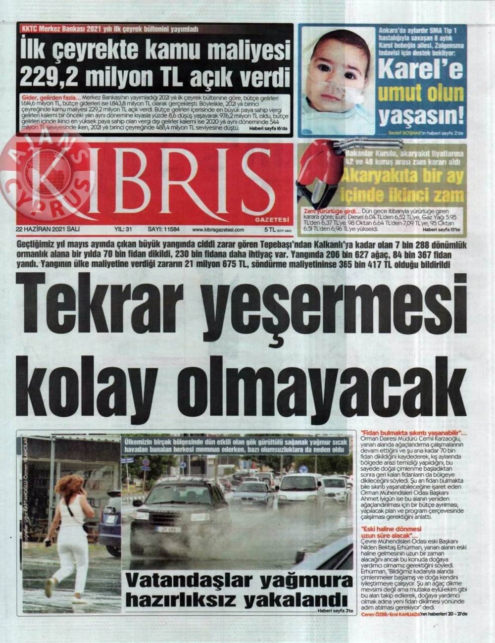 KKTC'de Gazeteler Bugün Ne Manşet Attı? (22 Haziran 2021) galerisi resim 12